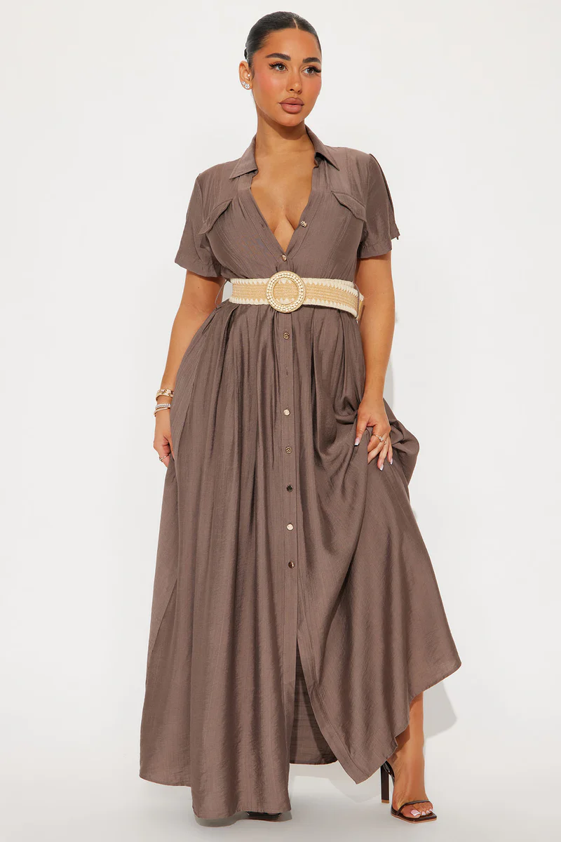 Laurel Linen Maxi Shirt Dress