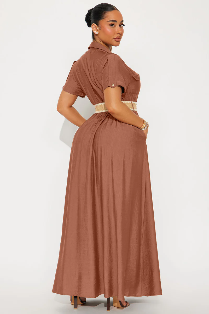 Laurel Linen Maxi Shirt Dress