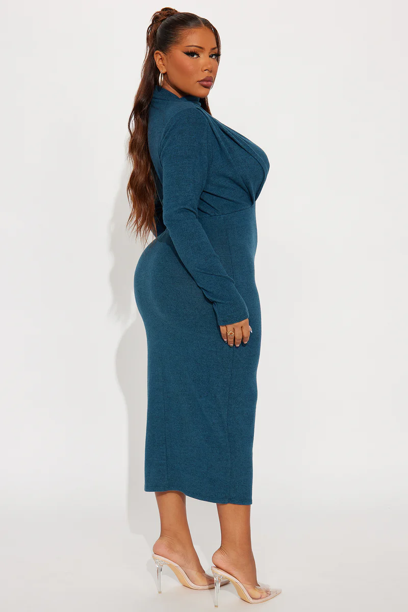 Calista Long Sleeve Sweater Midi Dress
