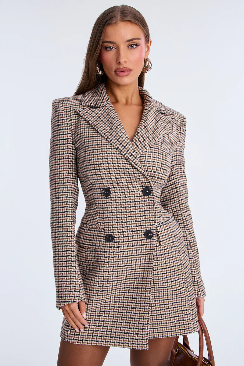 Heidi Houndstooth Blazer Mini Dress