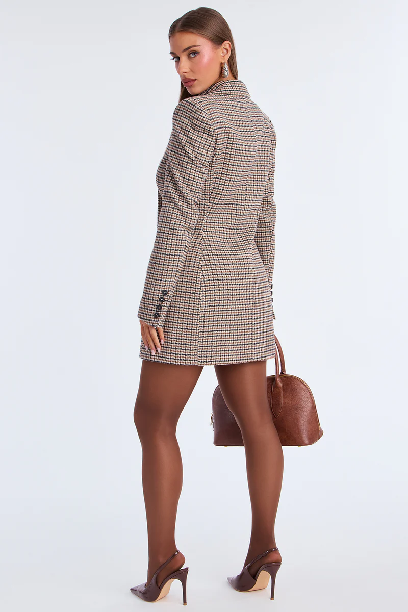 Heidi Houndstooth Blazer Mini Dress