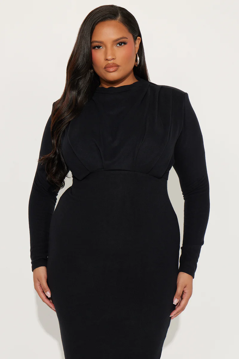 Calista Long Sleeve Sweater Midi Dress
