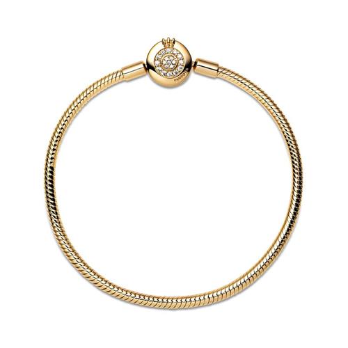 Pandora Snake Links Bracelet Crown O for Ladies, gold 569046C01