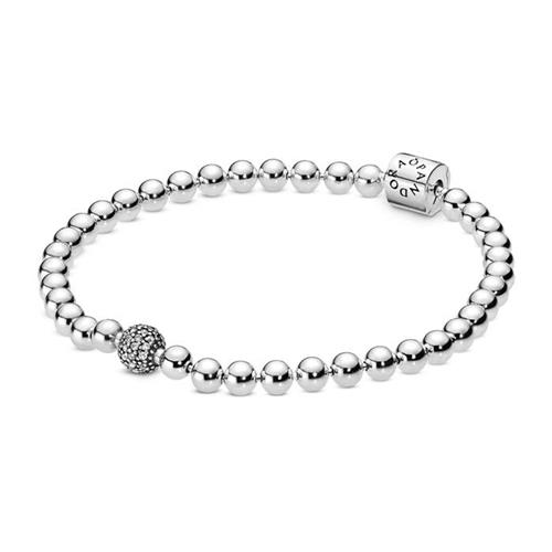 Pandora Ladies Bracelet Beads and Pavé in sterling silver