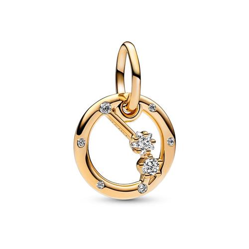 Pandora Aries Zodiac Pendant Moments, gold with cubic zirconia