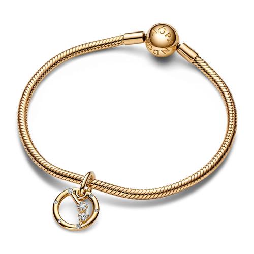 Pandora Aries Zodiac Pendant Moments, gold with cubic zirconia