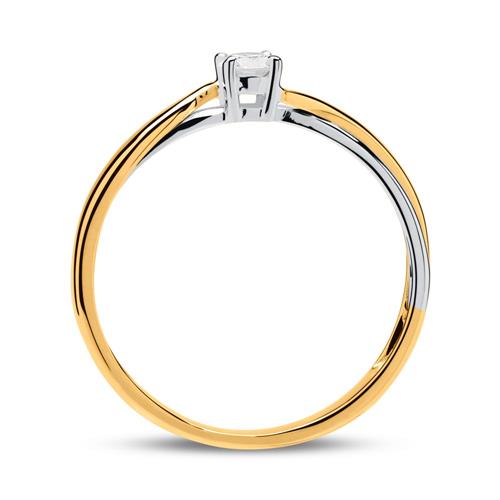 Unique Engagement Ring in 14ct Yellow and White Gold with diamond