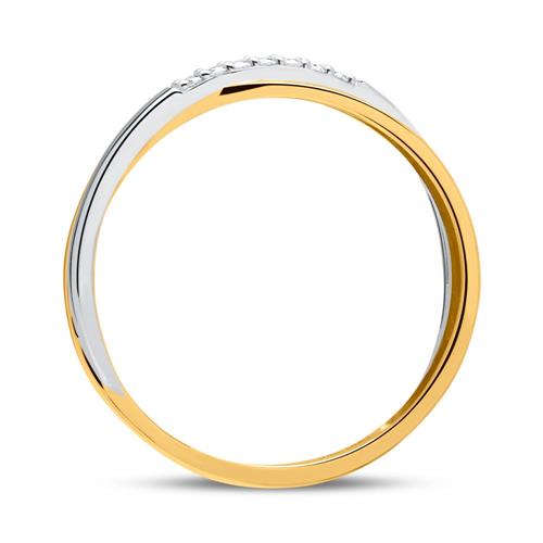 Unique Tricolor 14ct gold ring with diamonds