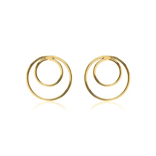 Unique Earstuds circles for ladies in 9K gold