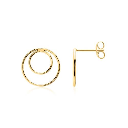 Unique Earstuds circles for ladies in 9K gold