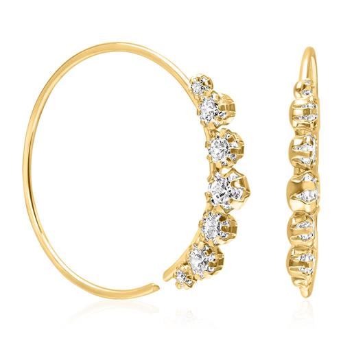 Unique Ladies Earrings in 9K Gold with Cubic Zirconia