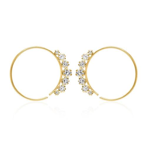 Unique Ladies Earrings in 9K Gold with Cubic Zirconia