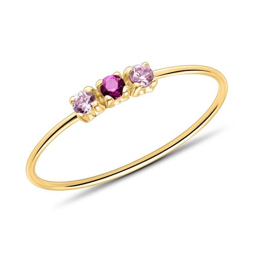 Unique Ring for ladies in 9K gold with zirconia