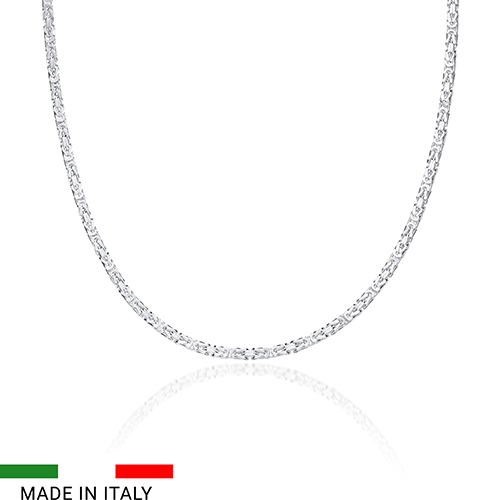Sterling silver chain: Byzantine chain silver 2 mm