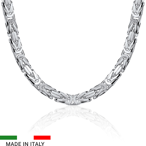Sterling silver chain: Byzantine chain silver 7.5mm