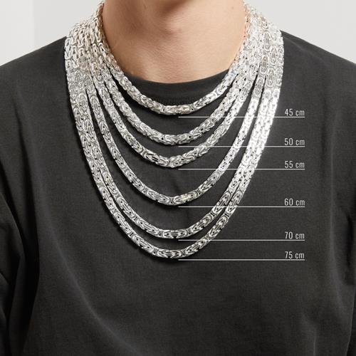 Sterling silver chain: Byzantine chain silver 7.5mm