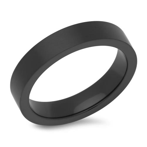 Unique Black Wedding Rings with zirconia 4,5mm wide