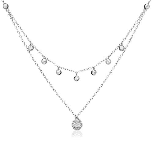 Unique: Necklace in 925 silver with zirconia