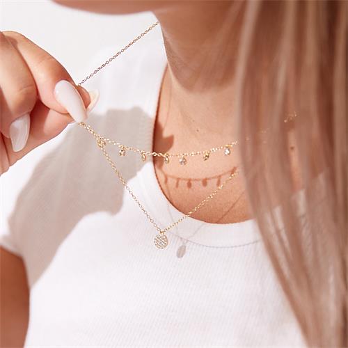 Unique: Necklace in 925 silver with zirconia