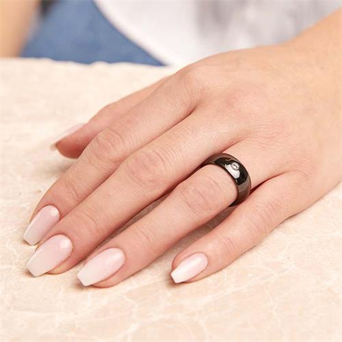 Unique Polished Tungsten Wedding rings black