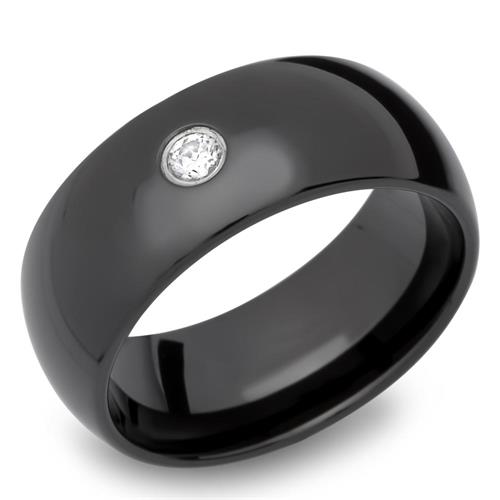 Unique Polished Tungsten Wedding rings black
