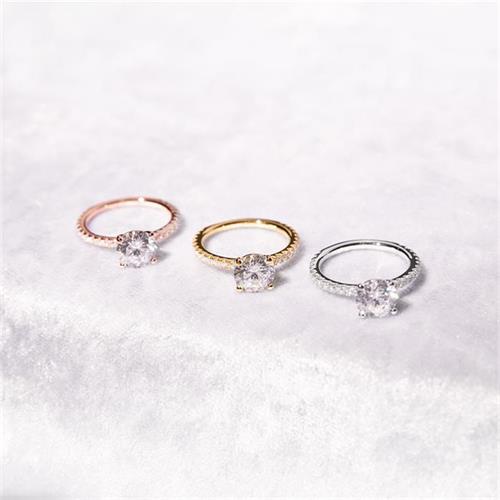 Unique Engagement Ring 925 silver zirconia