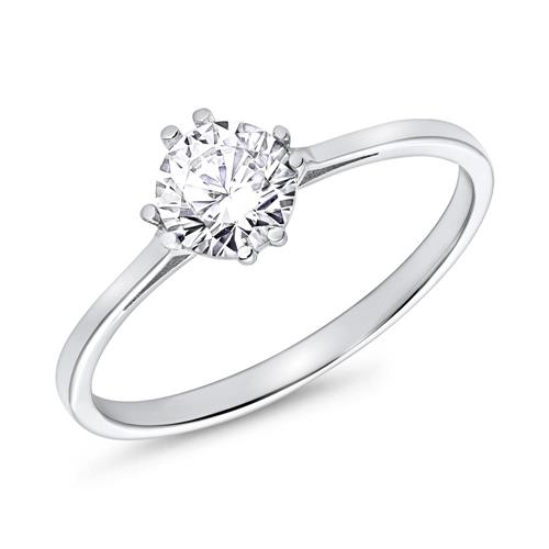 Unique Engagement ring in 9K white gold with zirconia