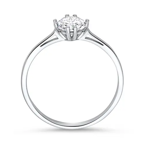 Unique Engagement ring in 9K white gold with zirconia